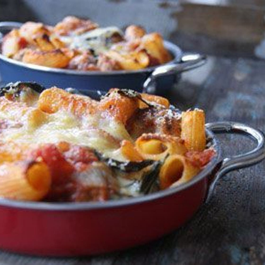 Baked penne with fennel meatballs recipe