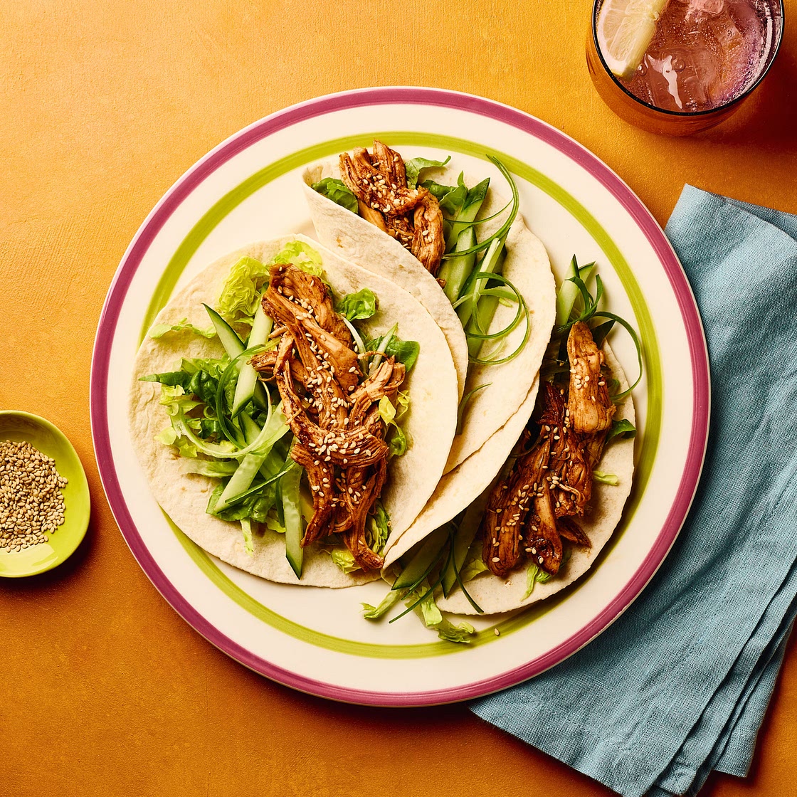 Shredded Hoisin Chicken Wraps