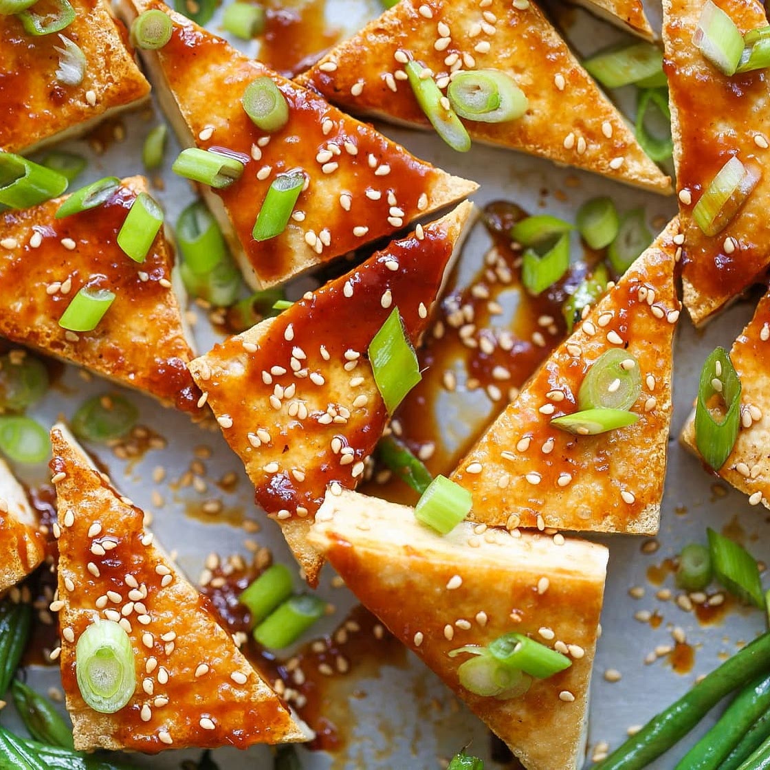 Recipe: Sheet Pan Honey-Sesame Tofu and Green Beans