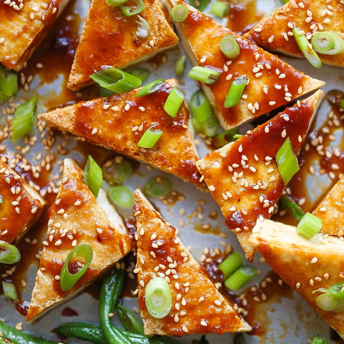 Recipe: Sheet Pan Honey-Sesame Tofu and Green Beans