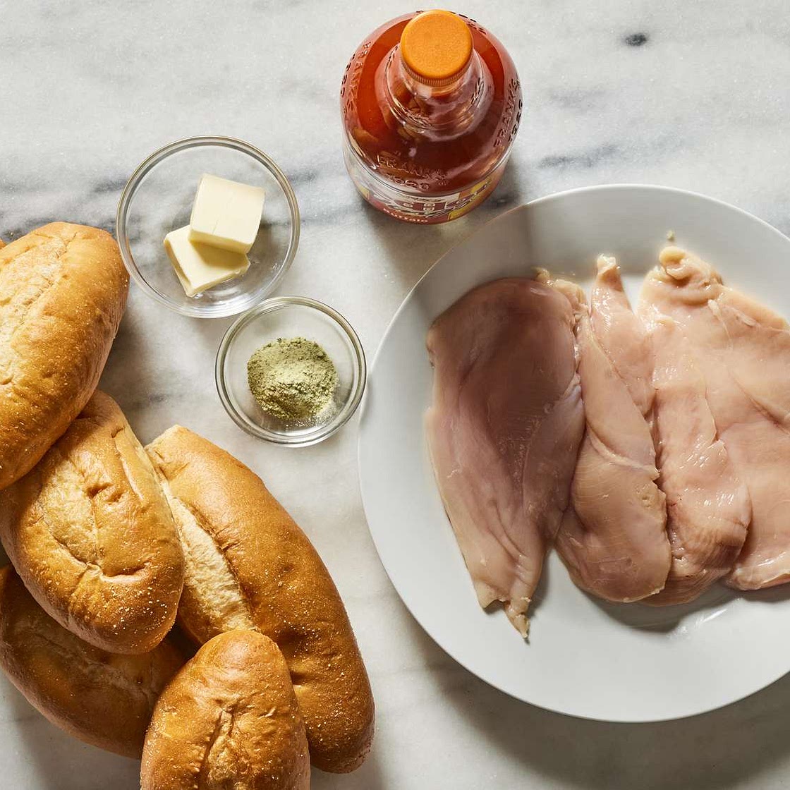 Slow Cooker Buffalo Chicken Sandwiches