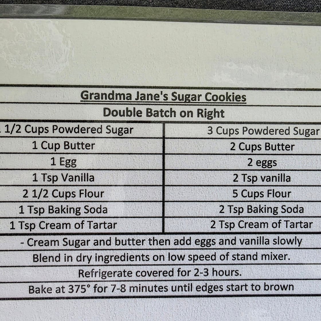 Grandma Jane's Sugar Cookies