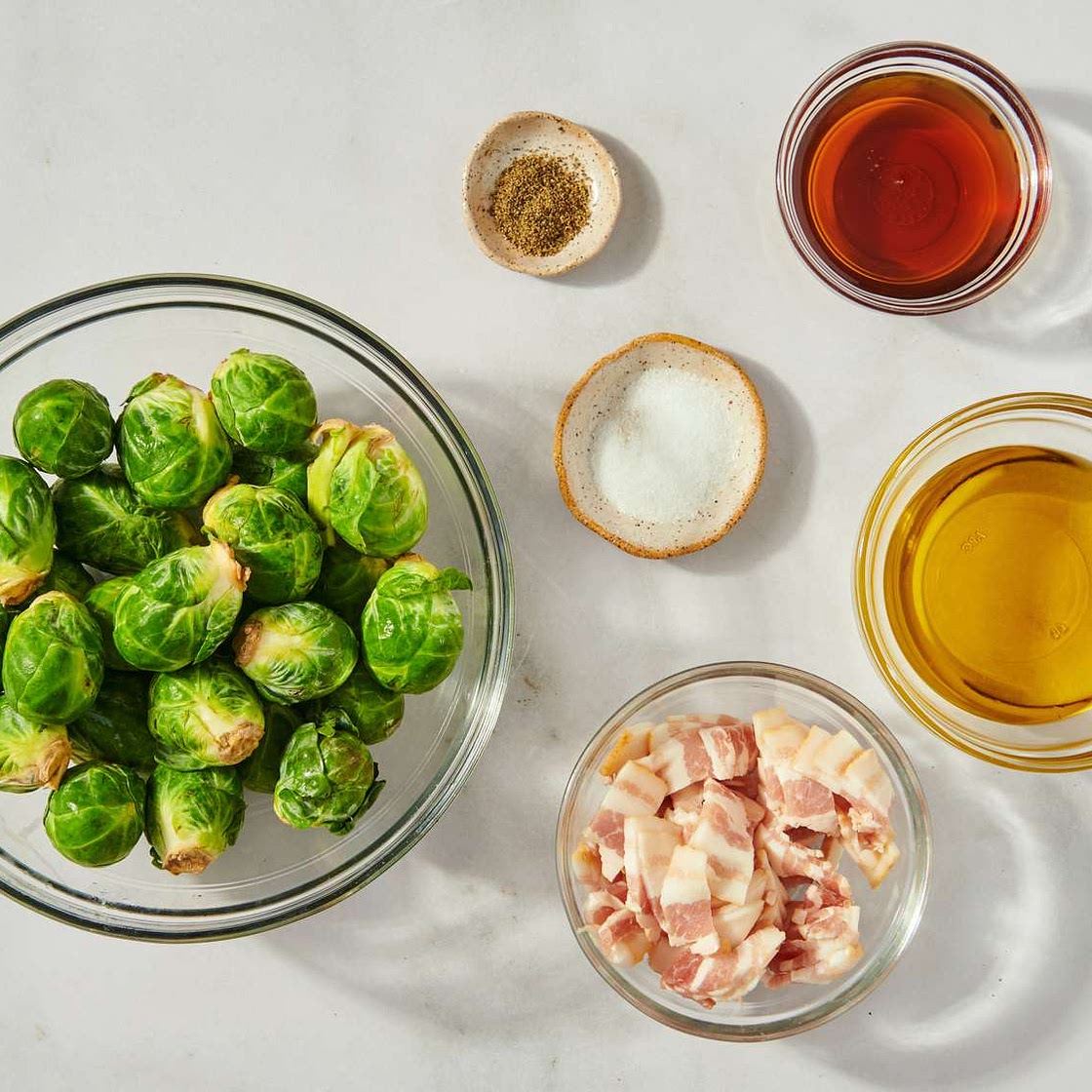 Maple Roasted Brussels Sprouts with Bacon