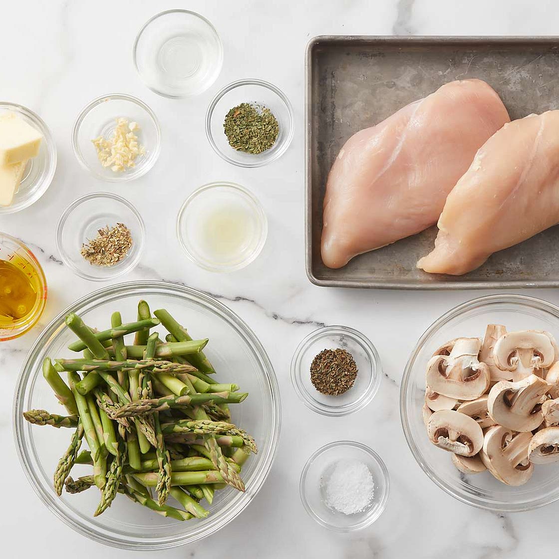 Chicken, Asparagus, and Mushroom Skillet