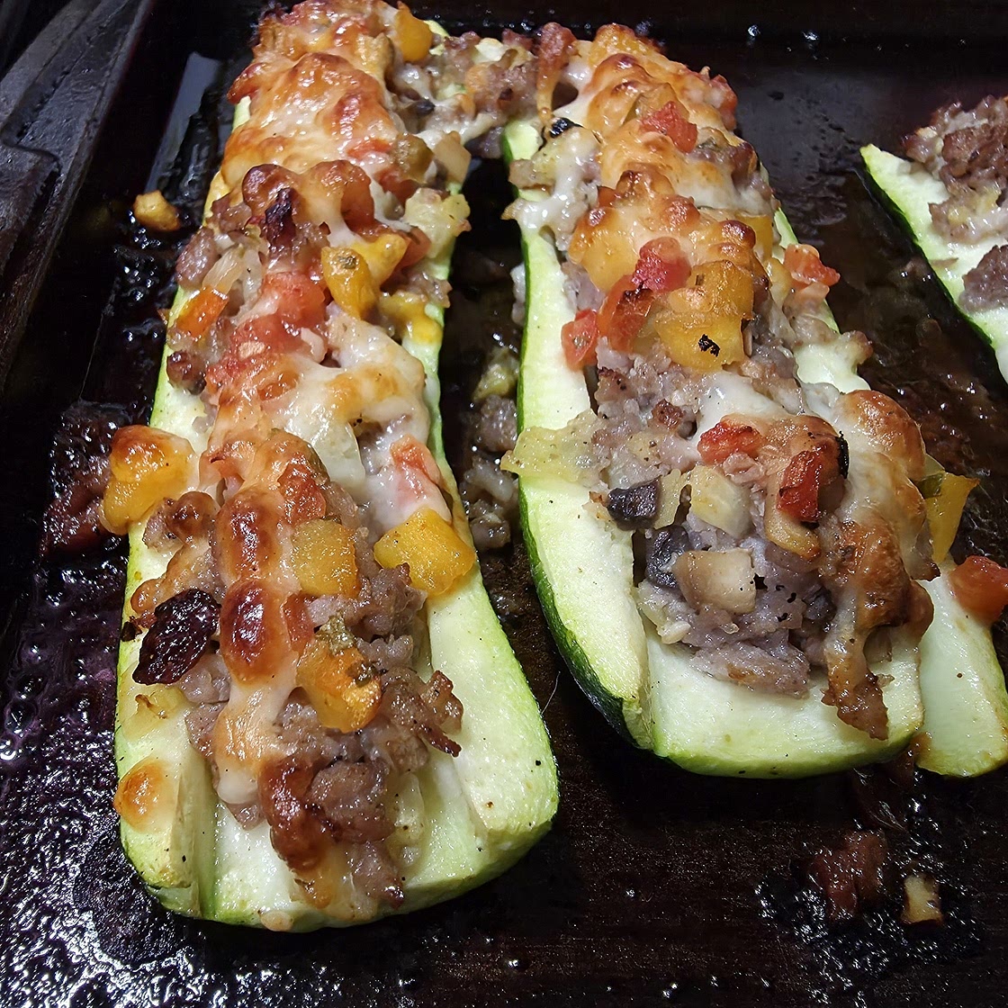 Spicy Italian Stuffed Zucchini Boats