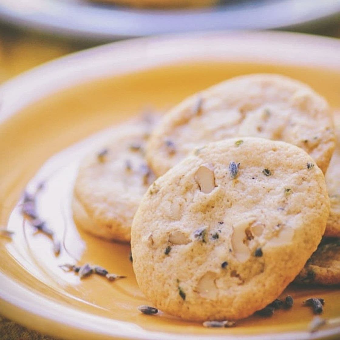 Gluten Free Shortbread Cookies with Lavender, Ginger, Walnuts (Vegan)