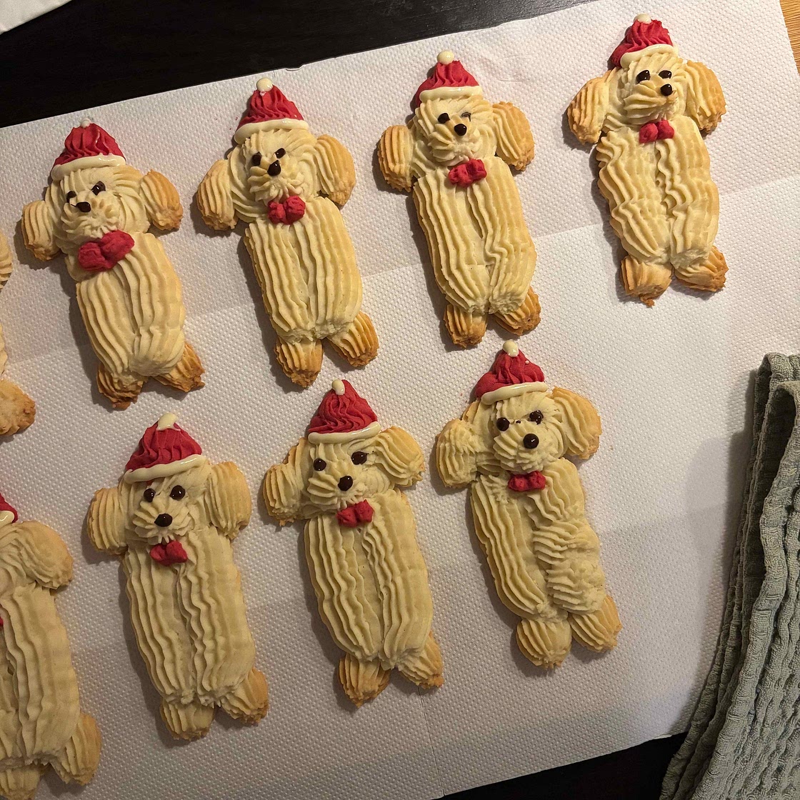 Christmas Puppy Butter Cookies 