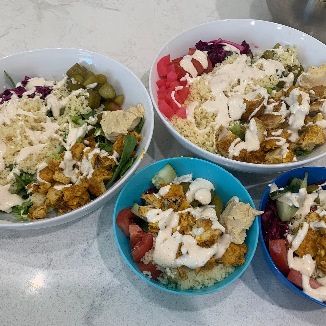 Naf Naf Style Chicken Shwarma Bowls