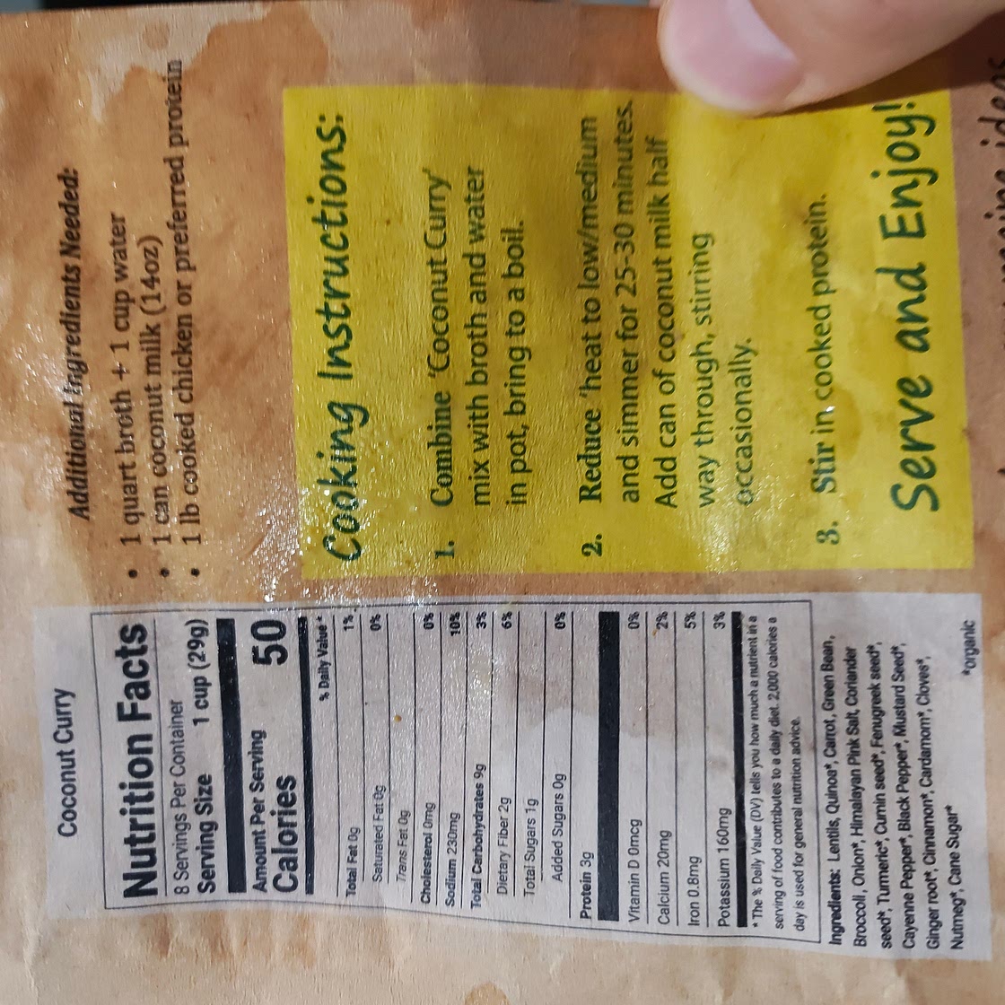 Coconut curry soup, doctored