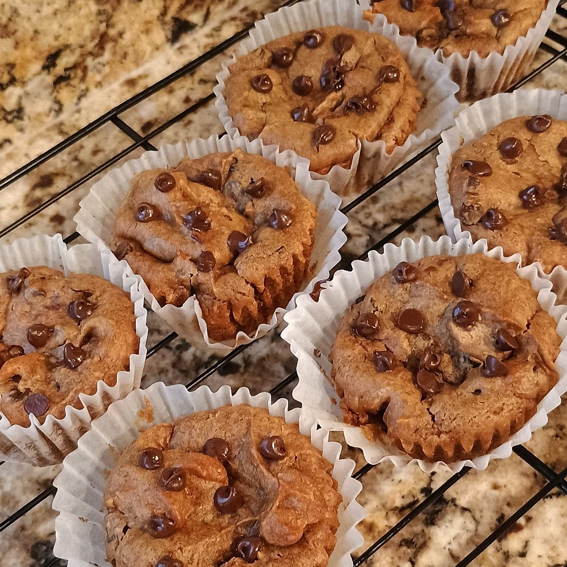 Flourless Pumpkin Chocolate Chip Muffins