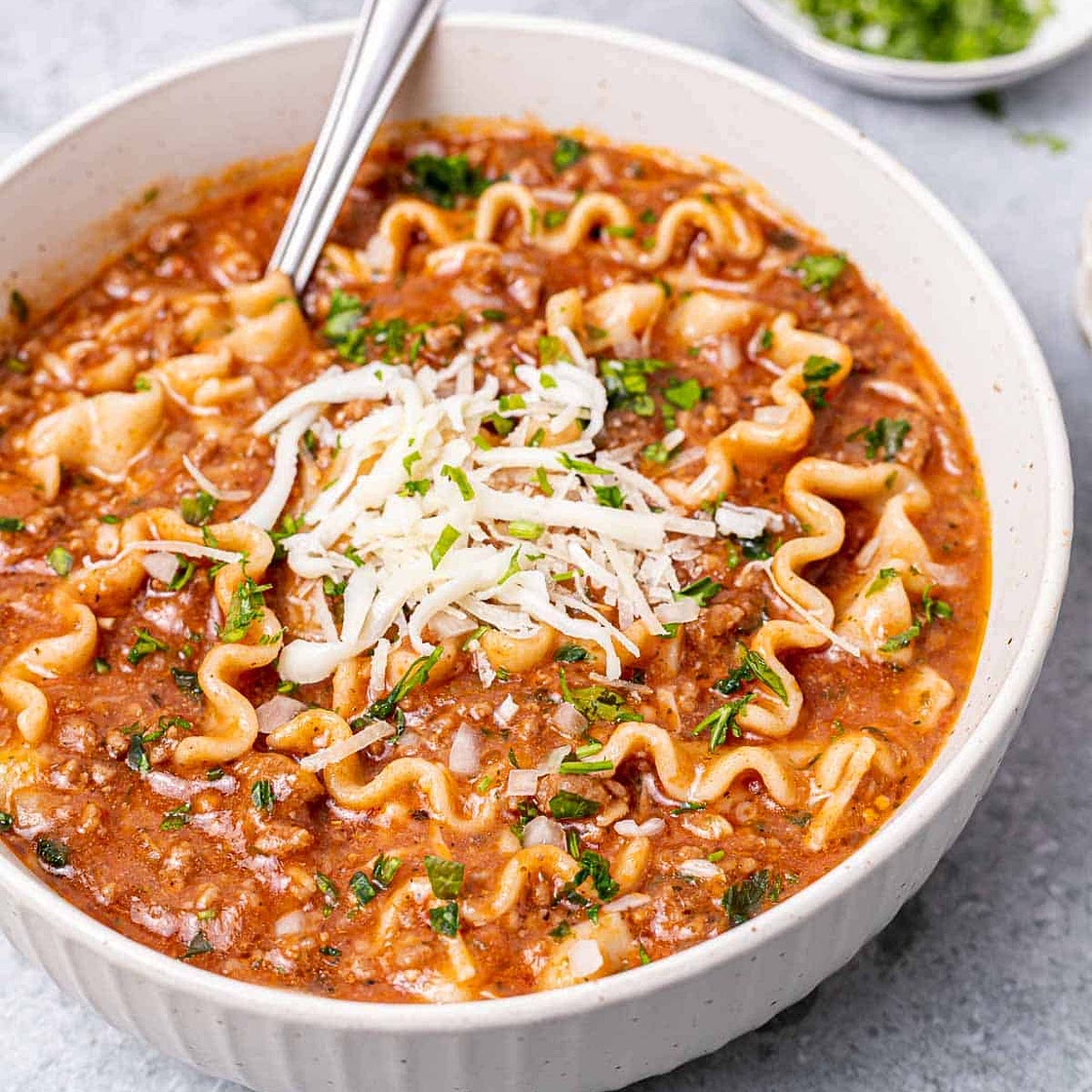 Easy Beef Lasagna Soup