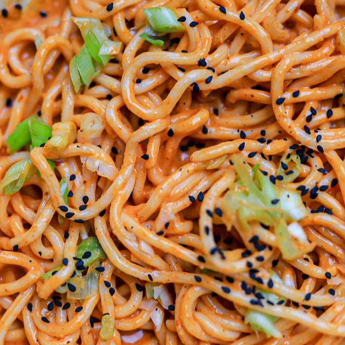 5 Minute Gochujang and Peanut Butter Noodles