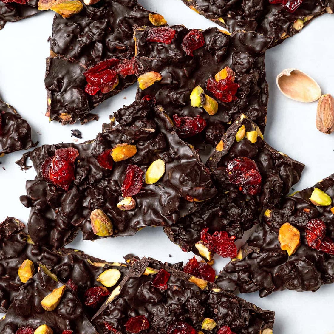 Cranberry Pistachio Dark Chocolate Bark