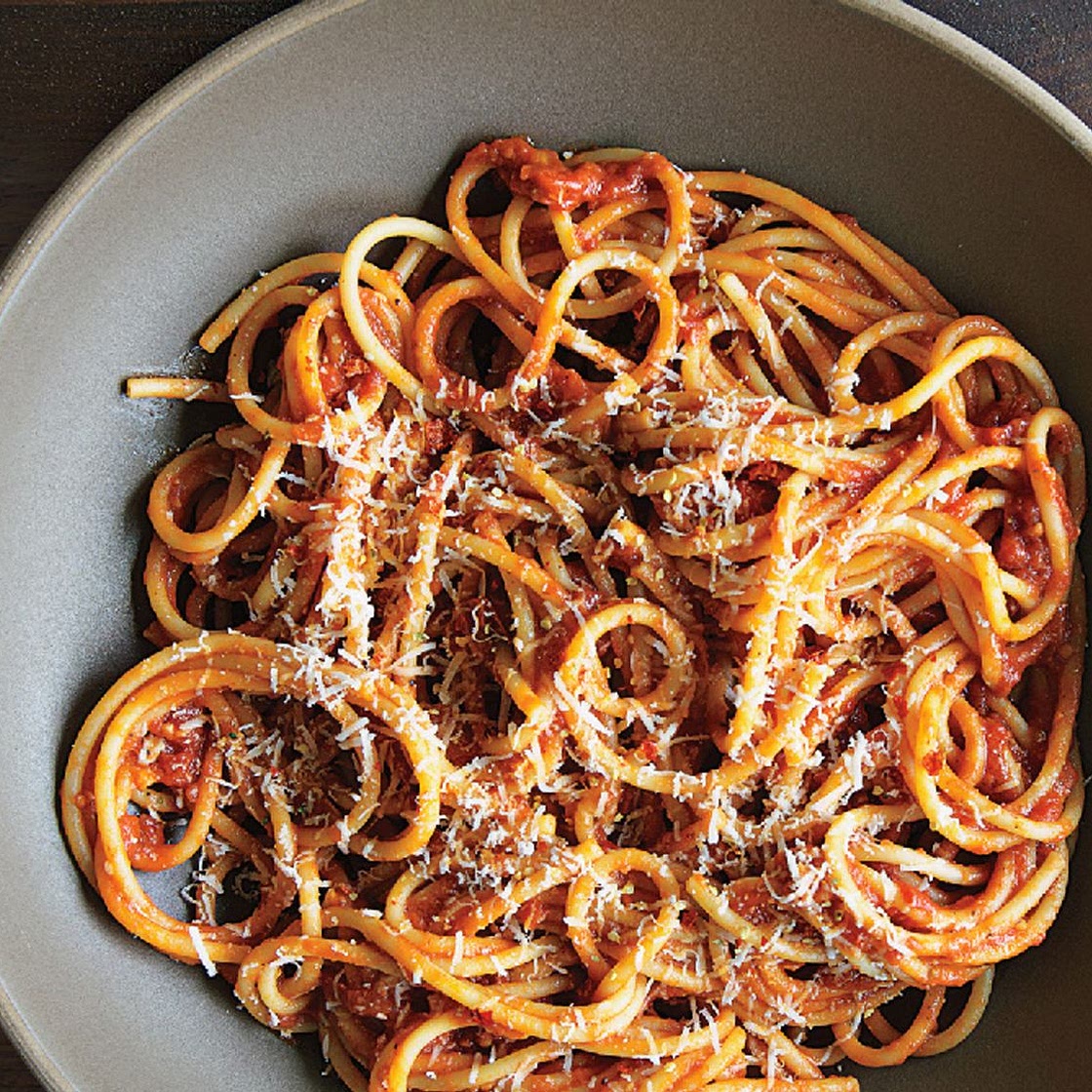 Bucatini with Butter-Roasted Tomato Sauce