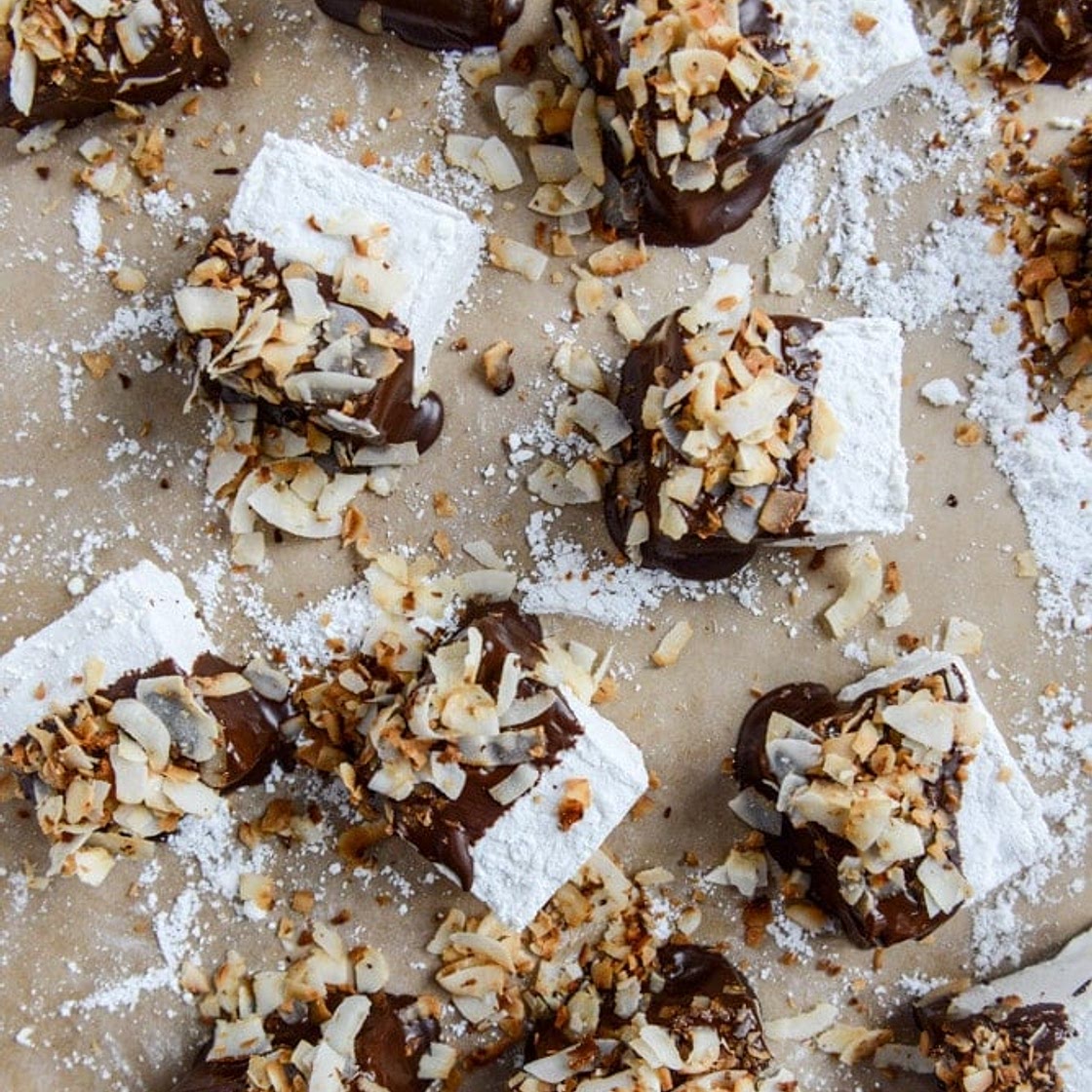 Chocolate Covered Coconut Marshmallows