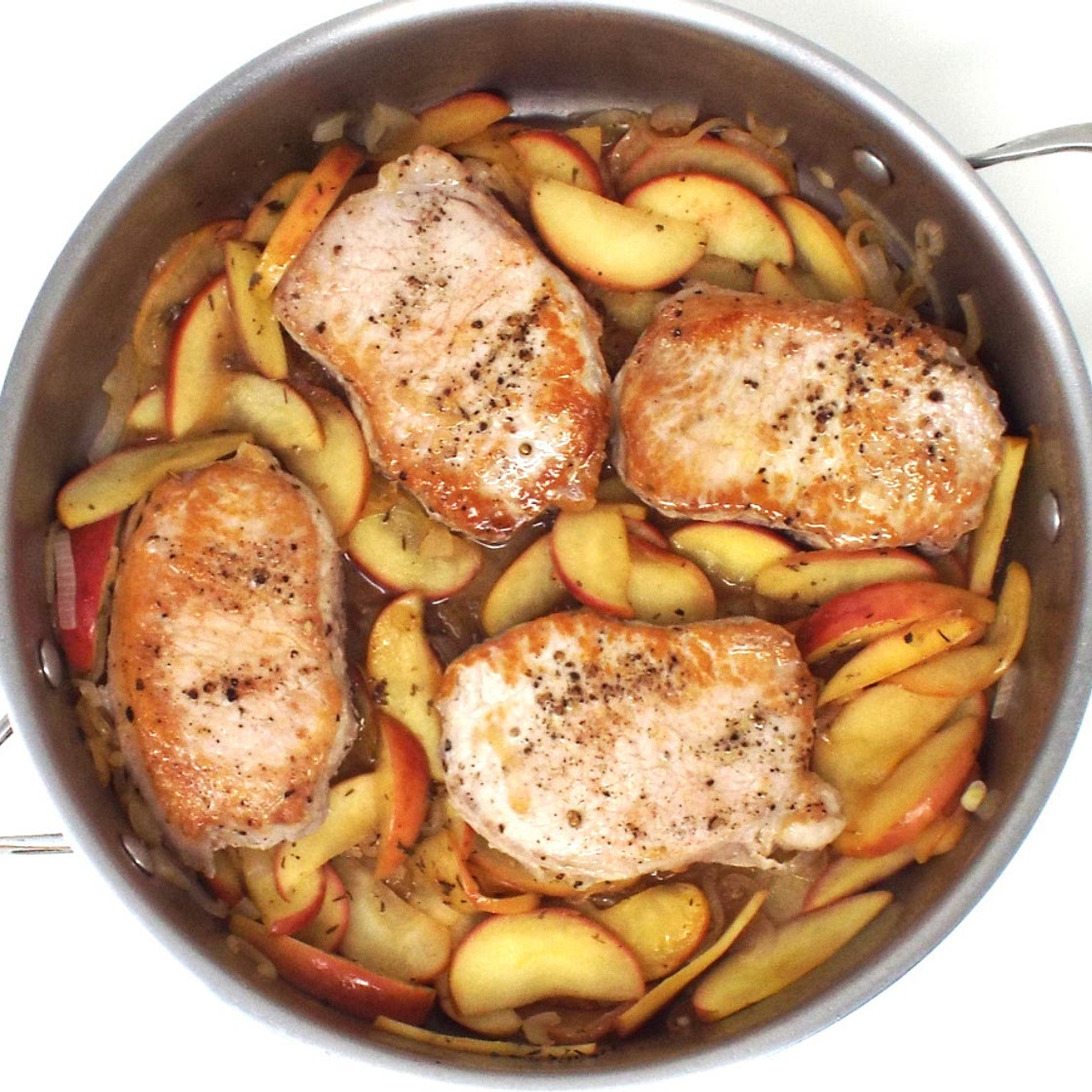 Pork Chops and White Balsamic Apples
