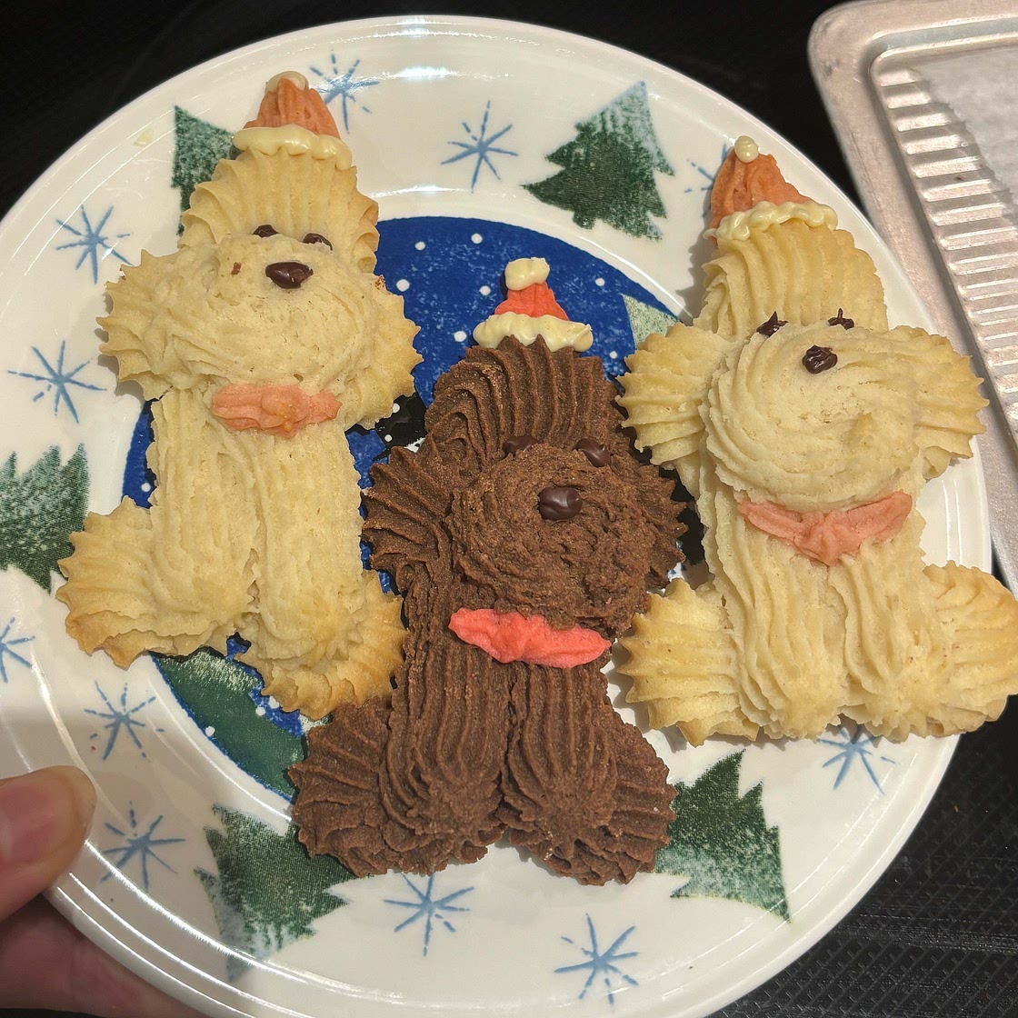 Christmas Puppy Butter Cookies 