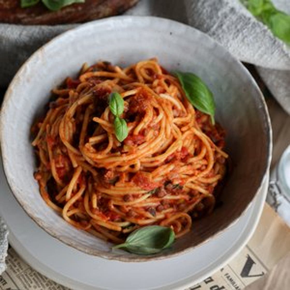 One-Pot Tomato Lentil Pasta