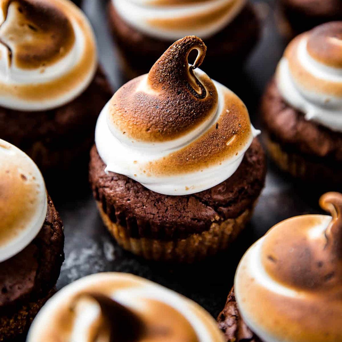 S'mores Brownie Cupcakes