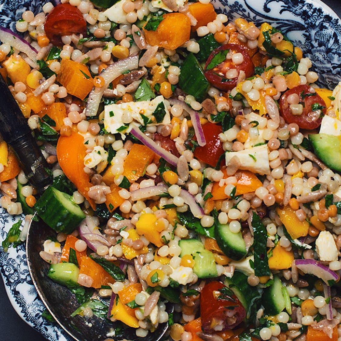 Salade de couscous israélien à la mangue