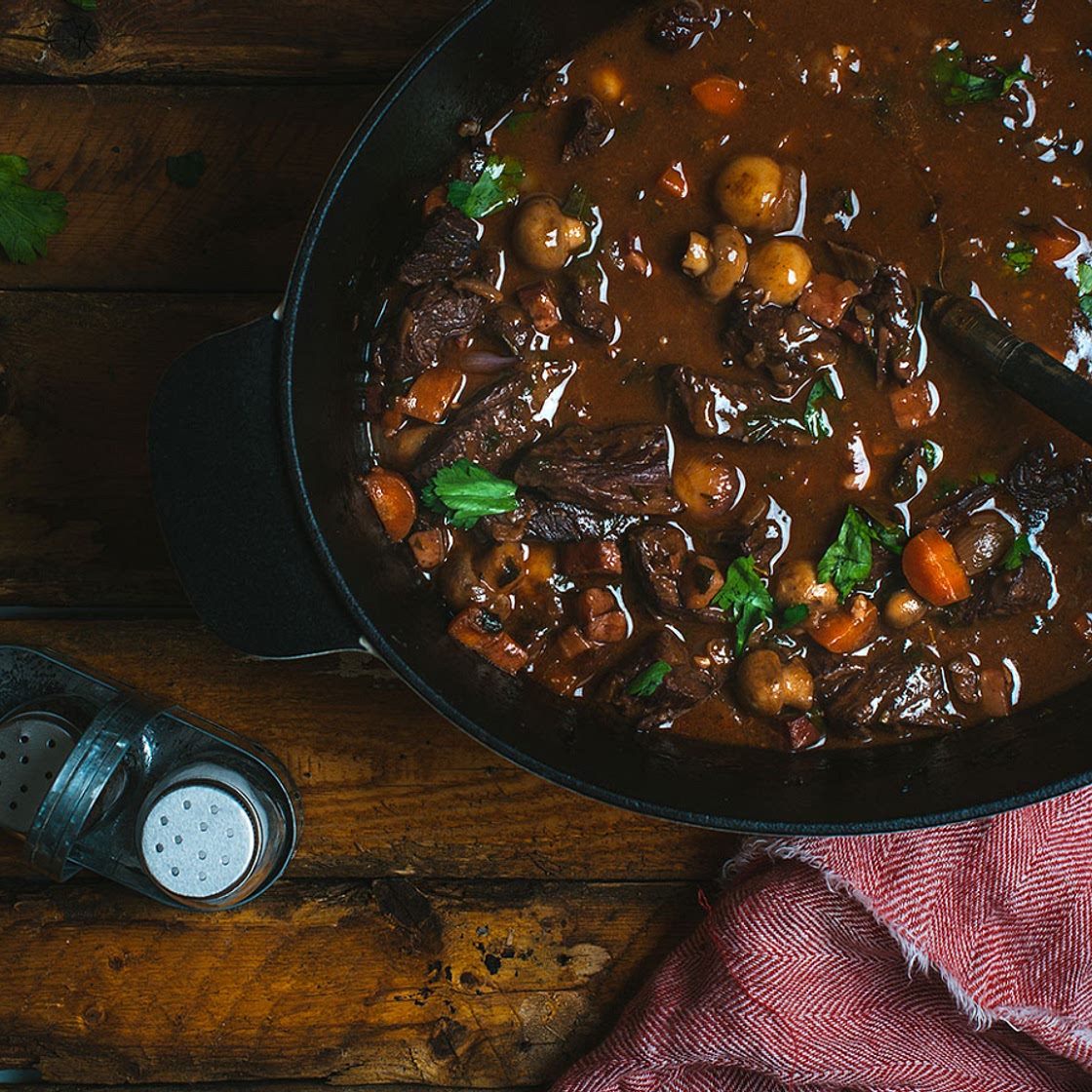 Bœuf bourguignon à la bavette