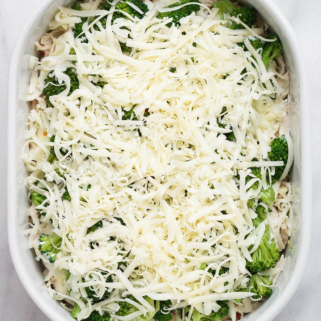 Broccoli Chicken Casserole with Cream Cheese and Mozzarella
