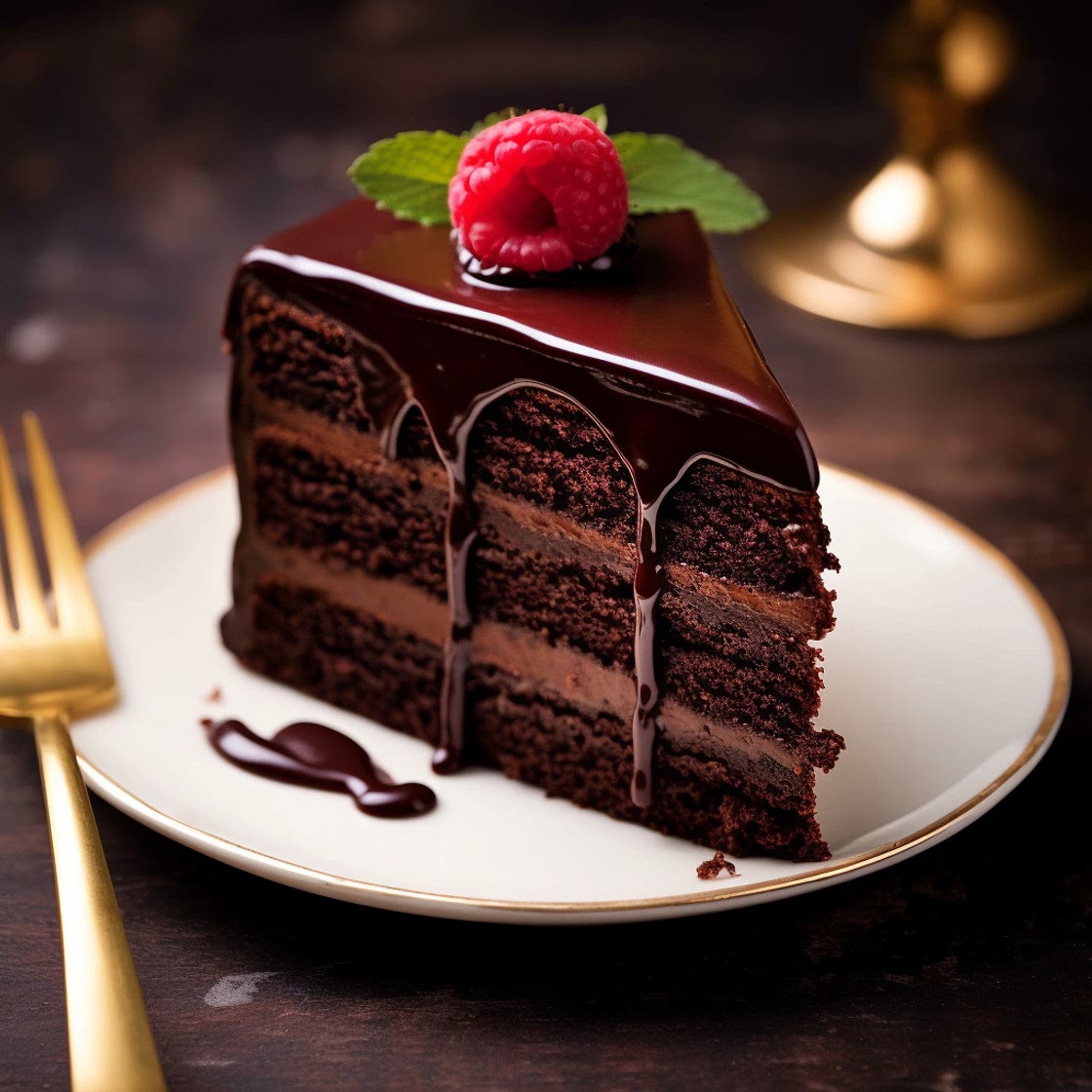Chocolate Mirror Glazed Cake