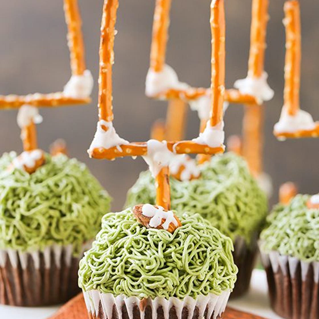 Football Touchdown Cupcakes