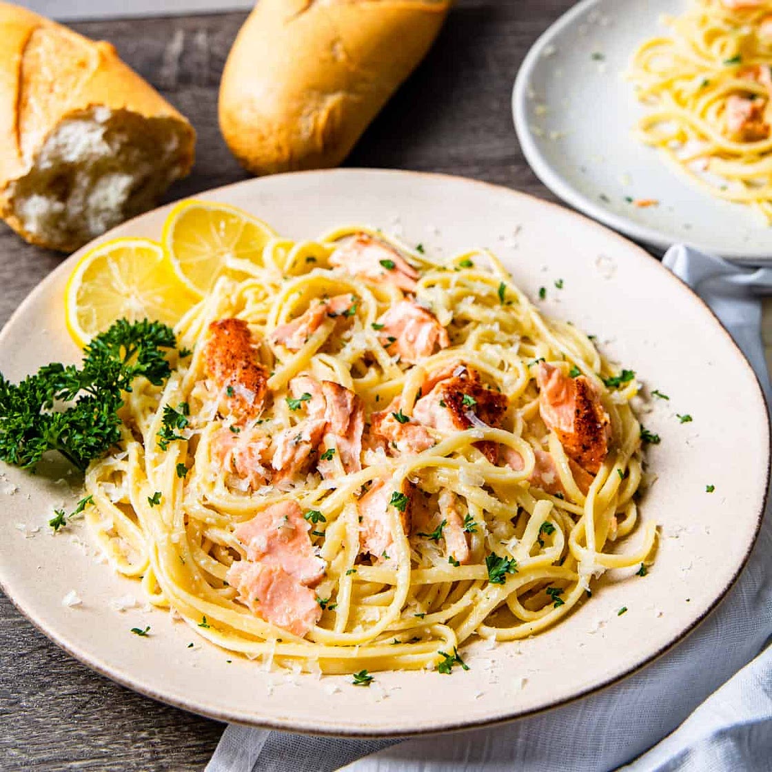 Salmon Pasta with Lemon Cream Sauce