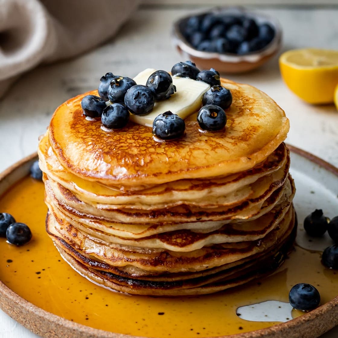 Lemon Ricotta Mochi Pancakes