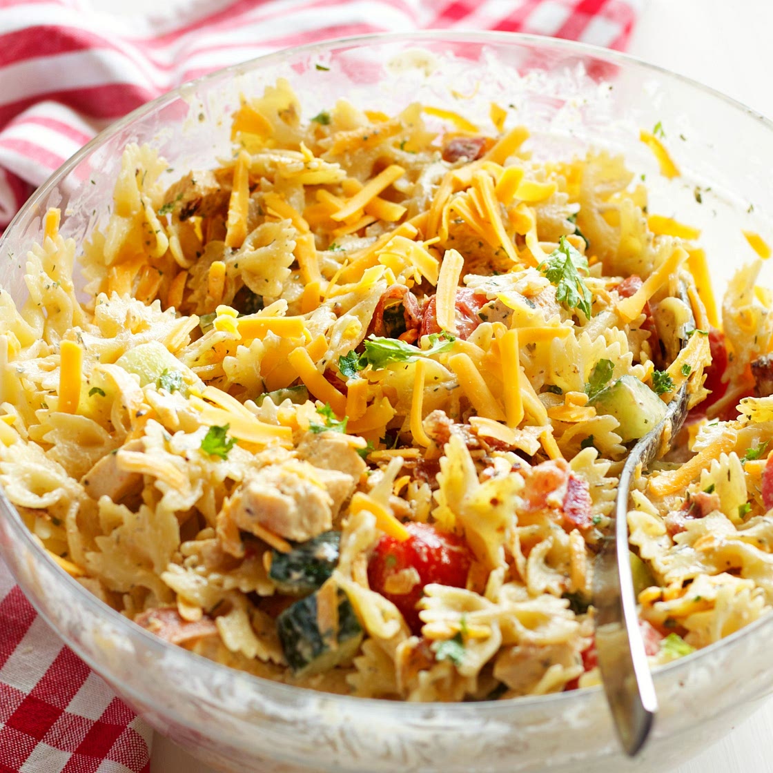 Chicken Bacon Ranch Pasta Salad