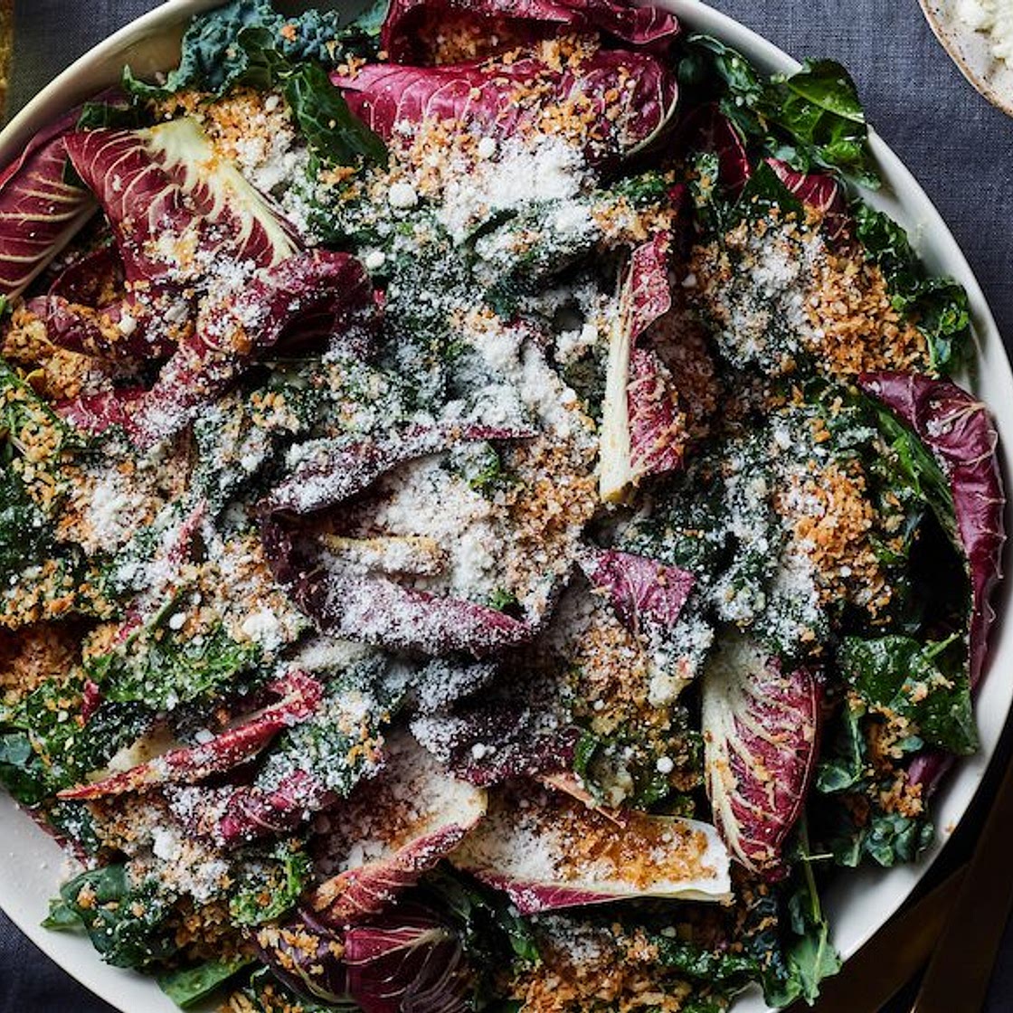 Winter Greens Salad with Pecorino Dressing