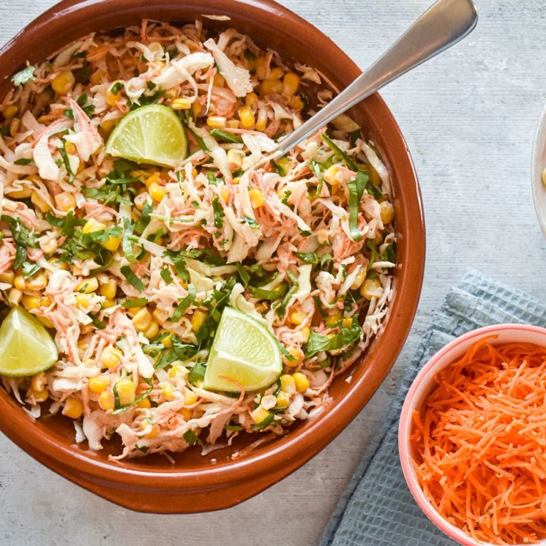 Spicy Cabbage and Corn Slaw
