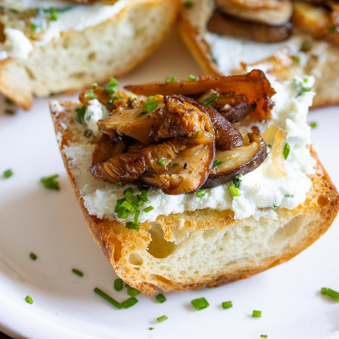 Mushroom and Goat Cheese Toasts