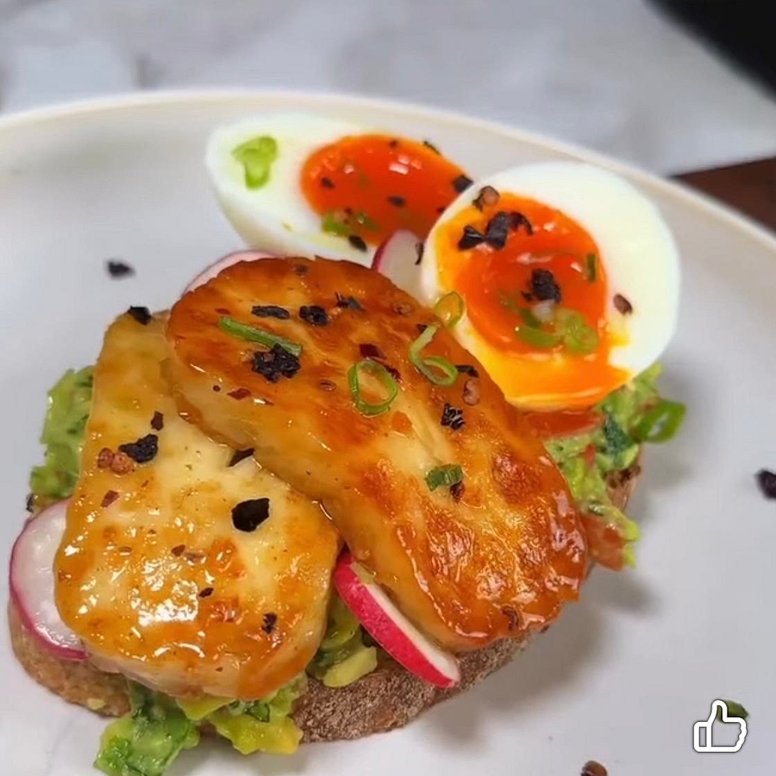Hot Honey Halloumi Avocado Toast 