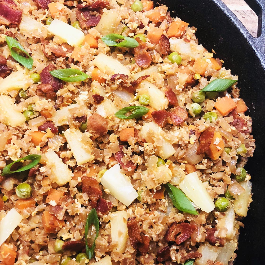 Bacon Pineapple Cauliflower Fried Rice