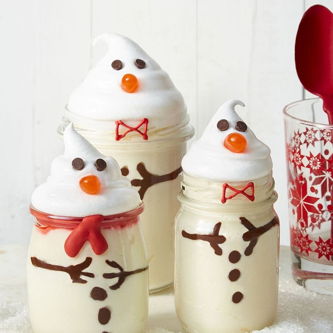 Eggnog Mousse Snowmen