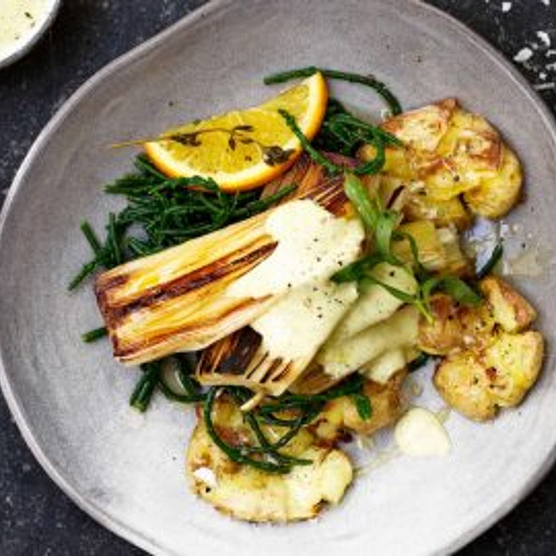 sous-vide prei met dragonmayonaise en krieltjes