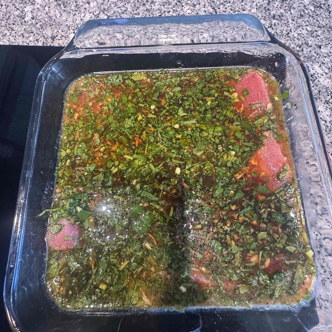 Pan-Seared Tuna with Avocado, Soy, Ginger, and Lime