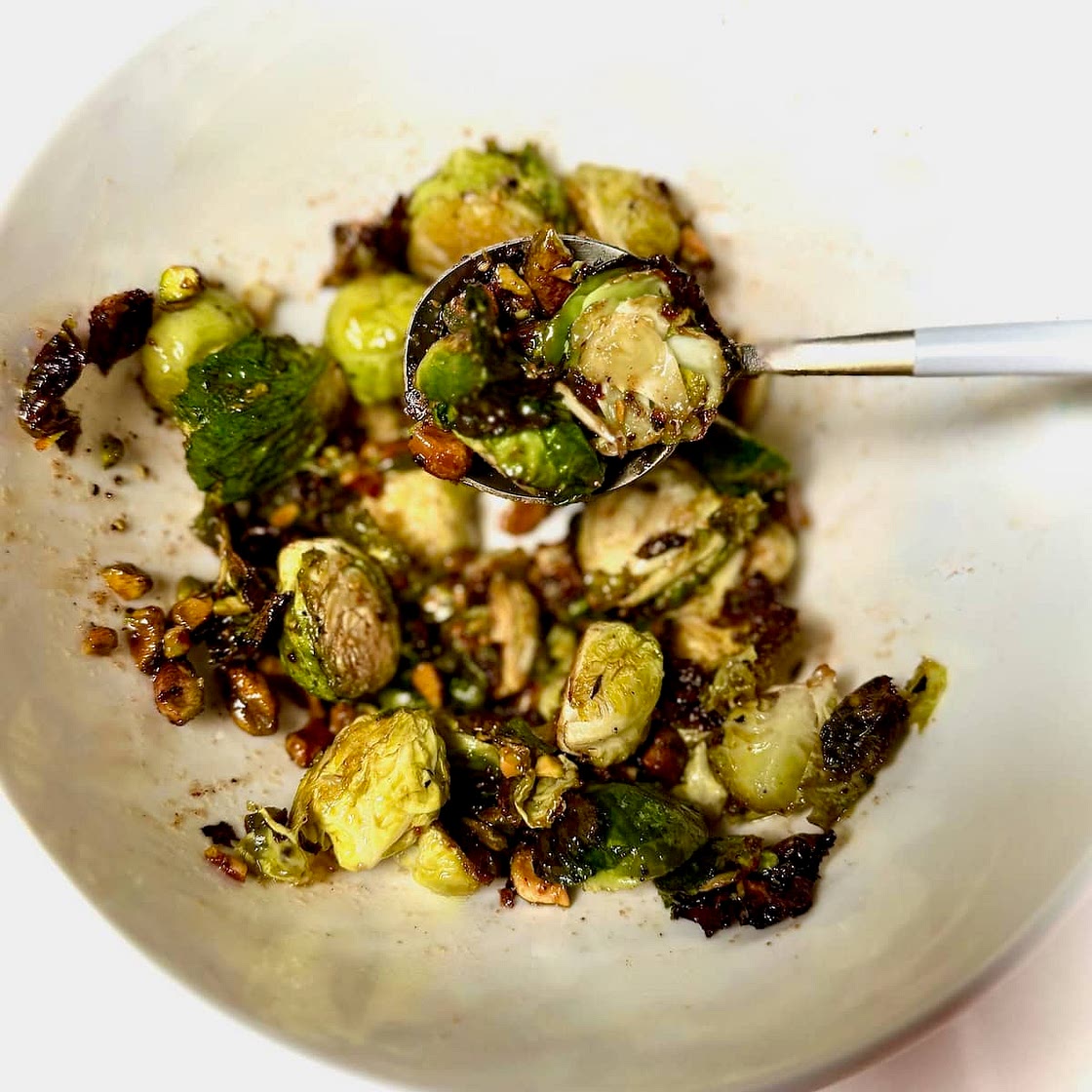 Air Fryer Pistachio Honey Brussels Sprouts