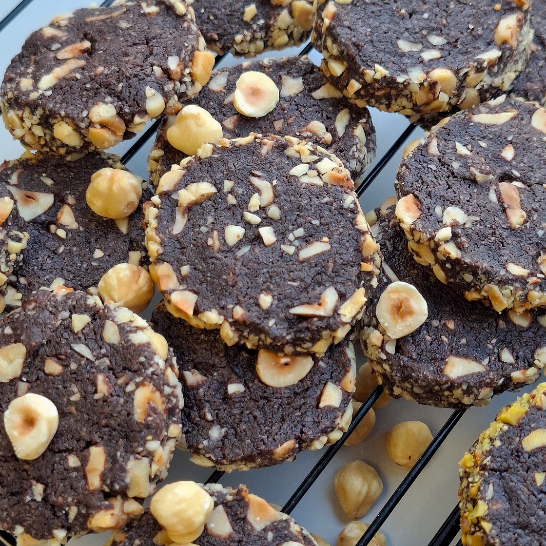 Chocolate Slice and Bake Cookies (Hazelnut & Pistachio)