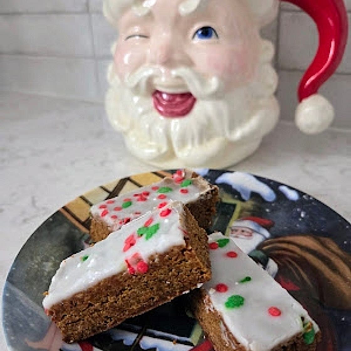 Glazed Gingerbread Cookie Bars