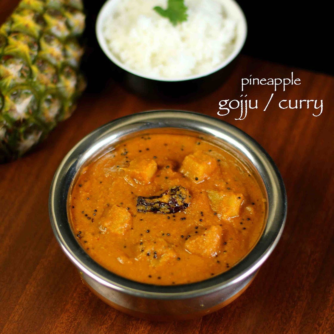 pineapple curry recipe | pineapple gojju recipe | ananas menaskai recipe