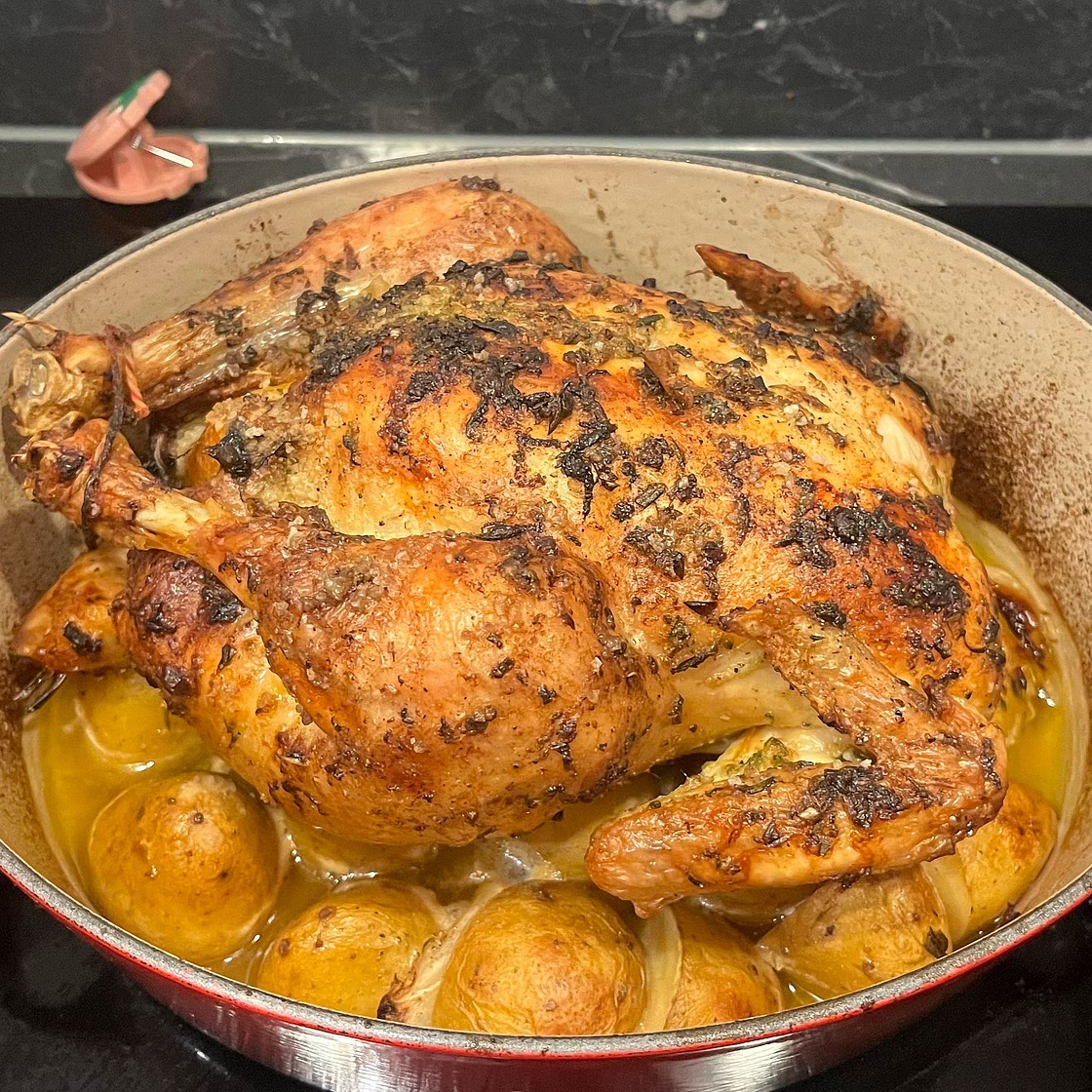 Dutch Oven Whole Roast Chicken