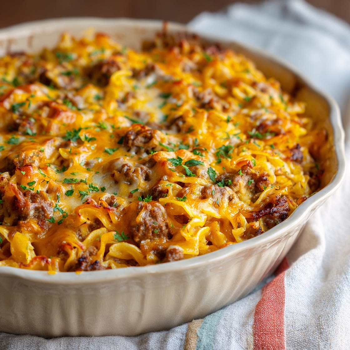 Beef and Cheddar Casserole