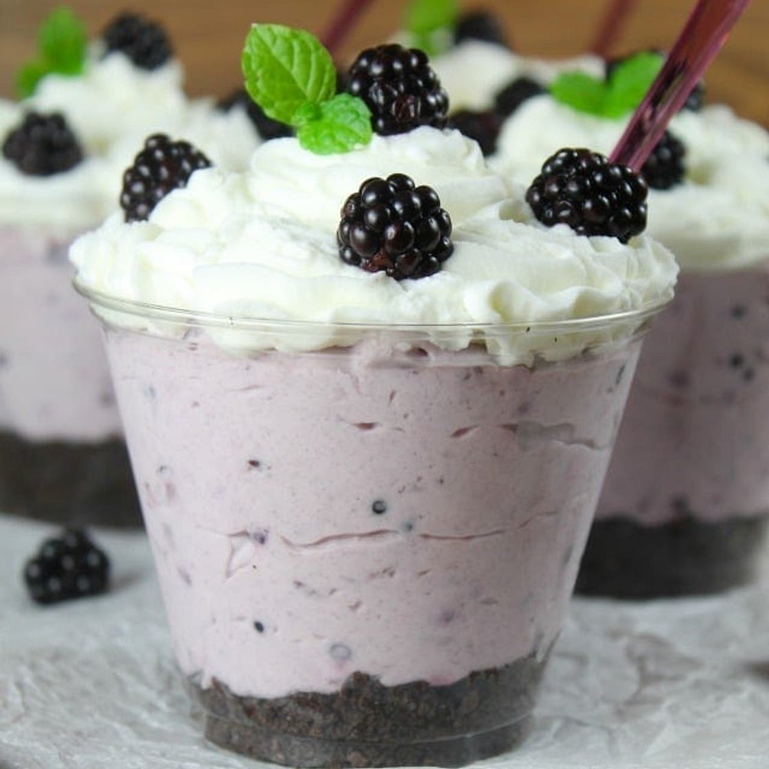 No Bake Blackberry Cheesecake