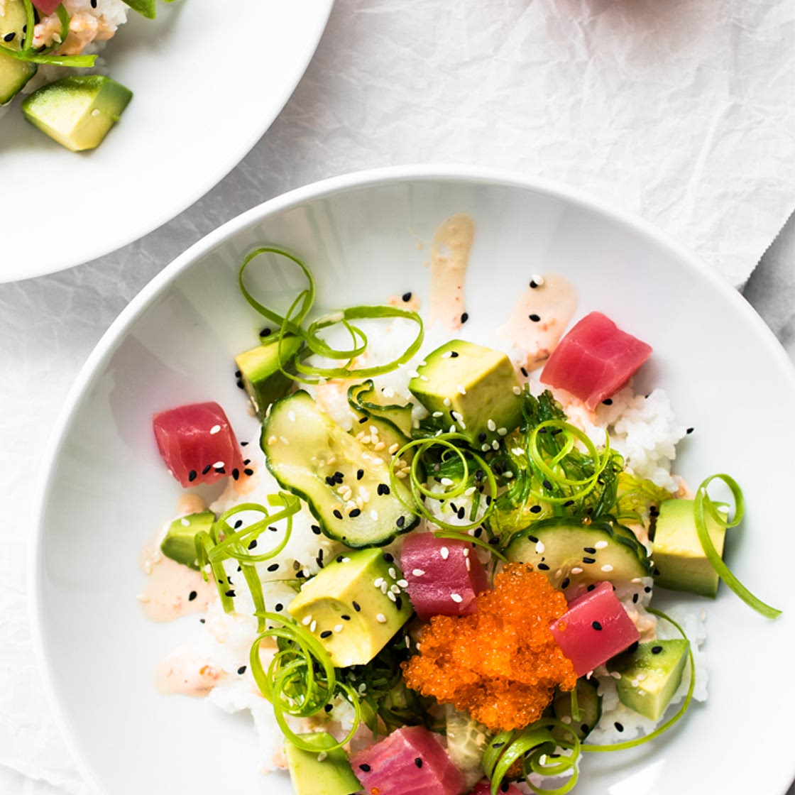 Avocado and Tuna Poke Bowl