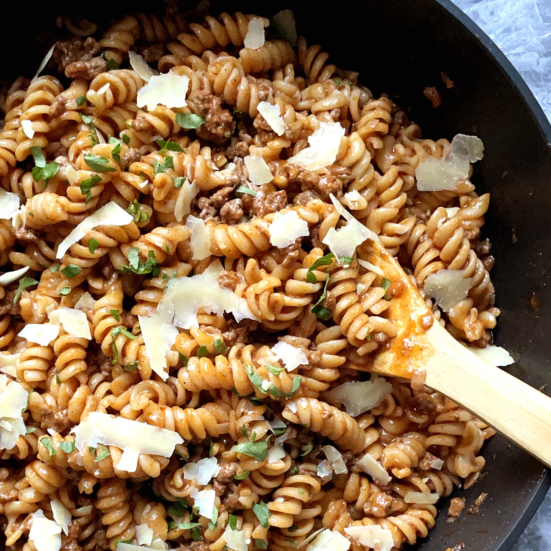 One-Pan Saucy Beef Pasta