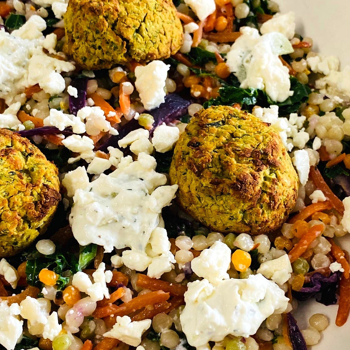 Falafel Couscous Veggie Bowls