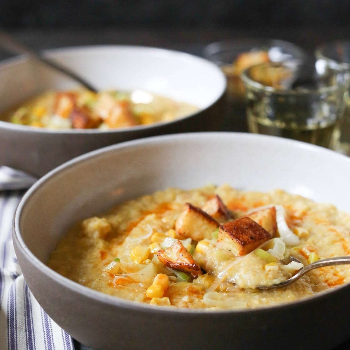 Roasted Potato, Corn, and Leek Chowder